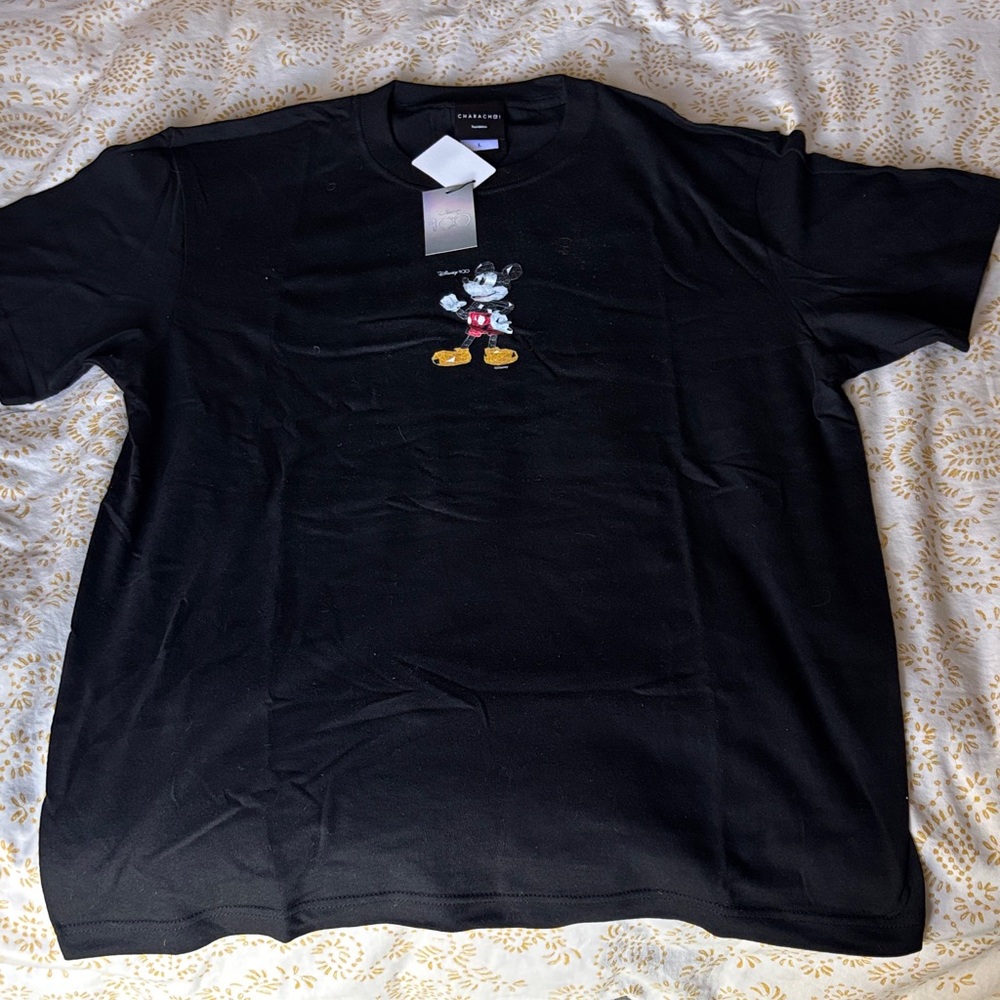 Disney 100 Black Tee with Mickey Mouse